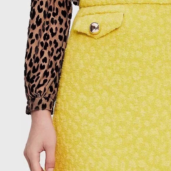 NWT Kate Spade Tonal Leopard Textured Jacquard Wool-Blend A-Line Skirt XL $268 - Picture 9 of 10